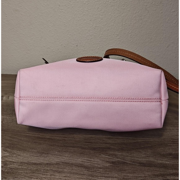 Dooney & Bourke Crossbody Bag Womens Pink Canvas Nylon Leather Trim Purse Zip - Picture 7 of 16